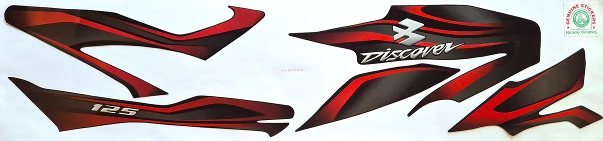 Bajaj Discover 125 Old Black Bike - Red Sticker — DISCOVER sticker, Sri Lanka